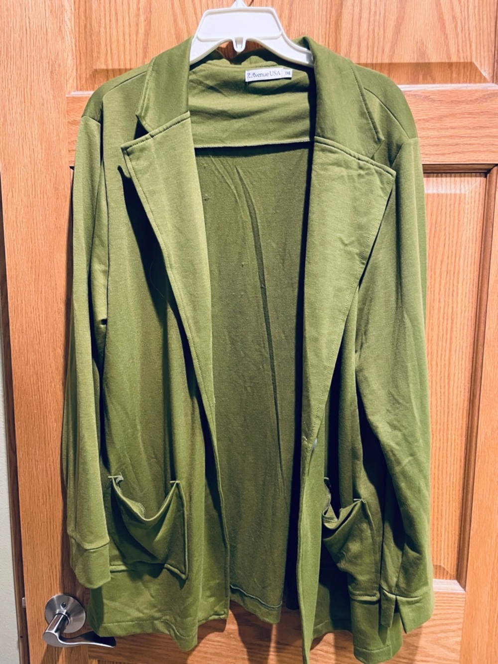 Z Avenue USA Olive Open-Front Blazer Jacket